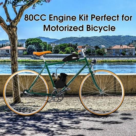 2-Stroke Upgraded 80 CC Bicycle Gasoline Engine Motor Kit-Black