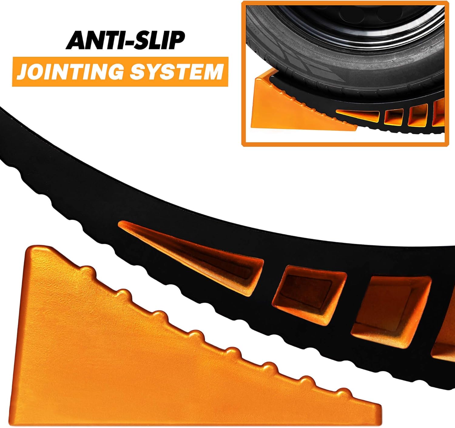 CARMTEK Camper Leveler Premium Kit - Curved RV Levelers with Camper Wheel Chocks, Rubber Mats and Carry Bag | Faster Camper Leveling Than RV Leveling Blocks