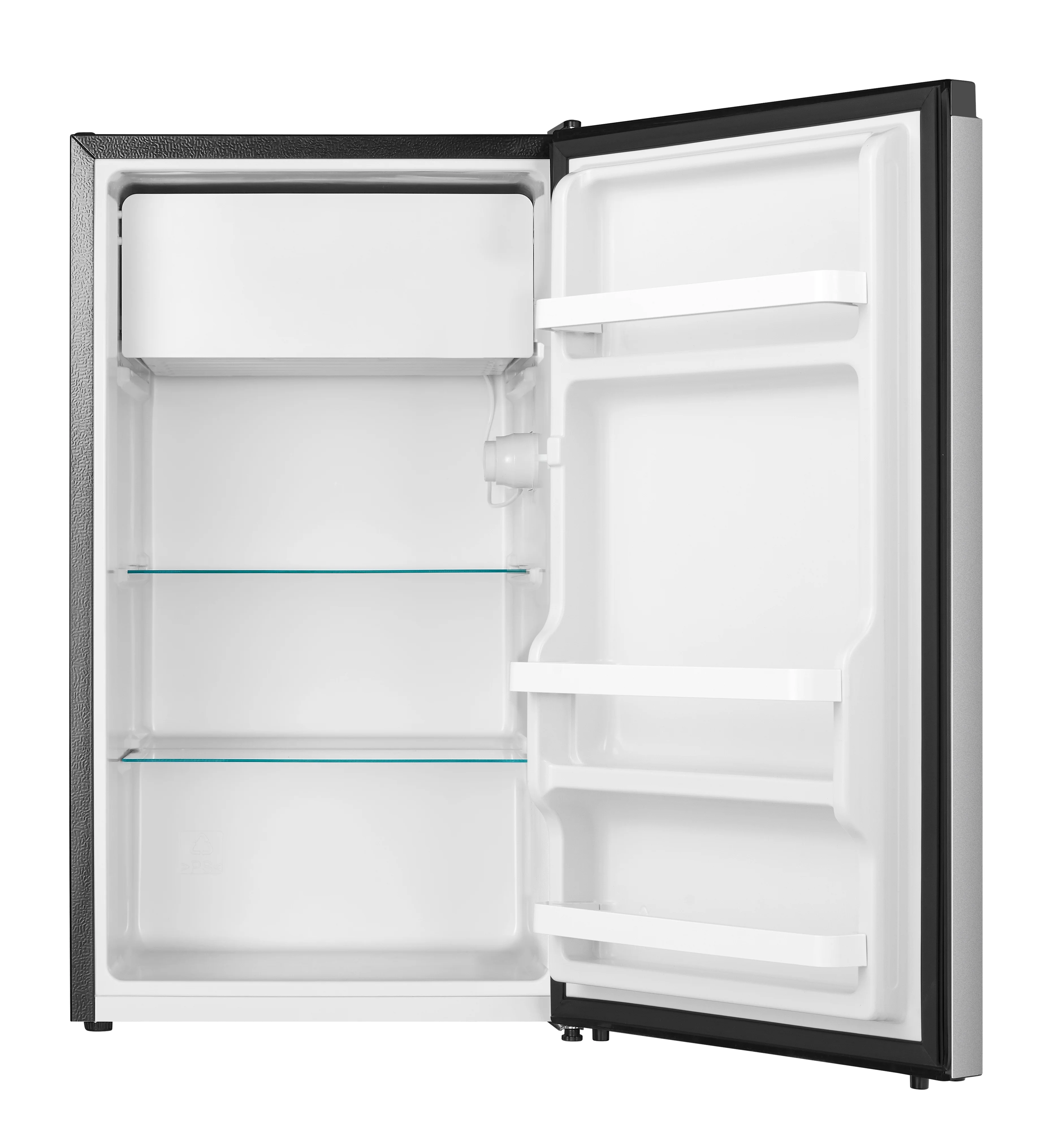 Hisense 4.4 Cu ft. Single Door Mini Fridge with Chiller, Silver 18.7" Width