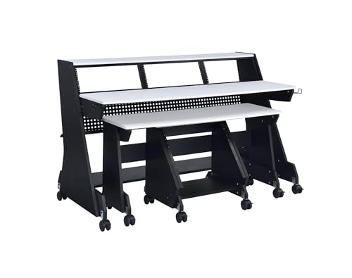 EX88 Series 88 Keys Music Studio Desk Workstation with Rack Cabinet (Black)