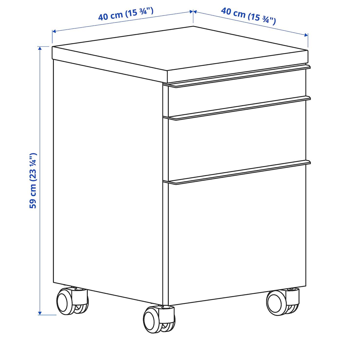 IKEA - BEST? Burs Drawer Unit on Casters, High Gloss White, 15 3/4x15 3/4