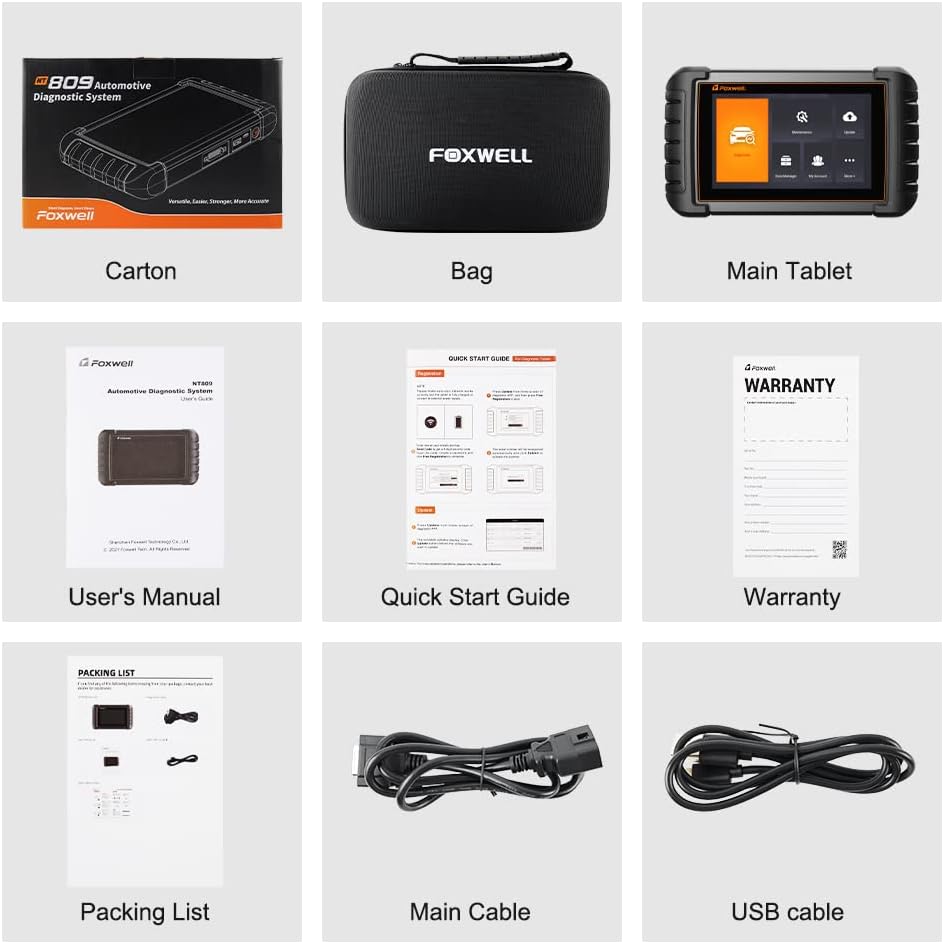 2024 FOXWELL Scanner NT809 Bidirectional Scan Tool, OBD2 Scanner for Car with 30+ Services, Active Test, ABS/Oil/Injector Coding, 3 Year Update, All System Car Diagnostic Scanner, FCA Autoauth