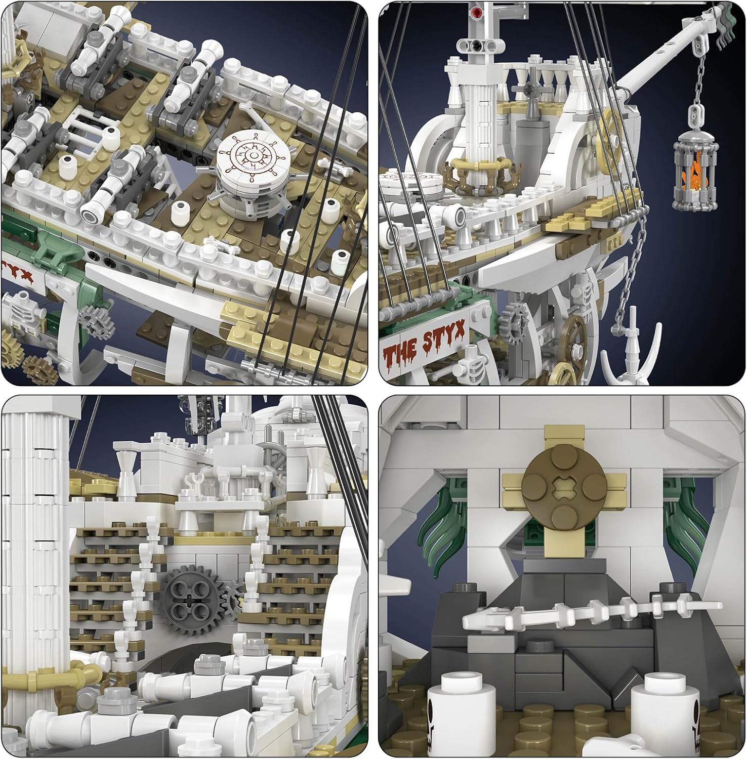 Mould King 13193 Captain Barbatos Pirate Ship Clamp Building Blocks Kit, Charons Treasure Ship Blocks Set, Fix for Pirates of The Caribbean Big Sailing Ship Building Blocks Toy Set (3769 PCS)