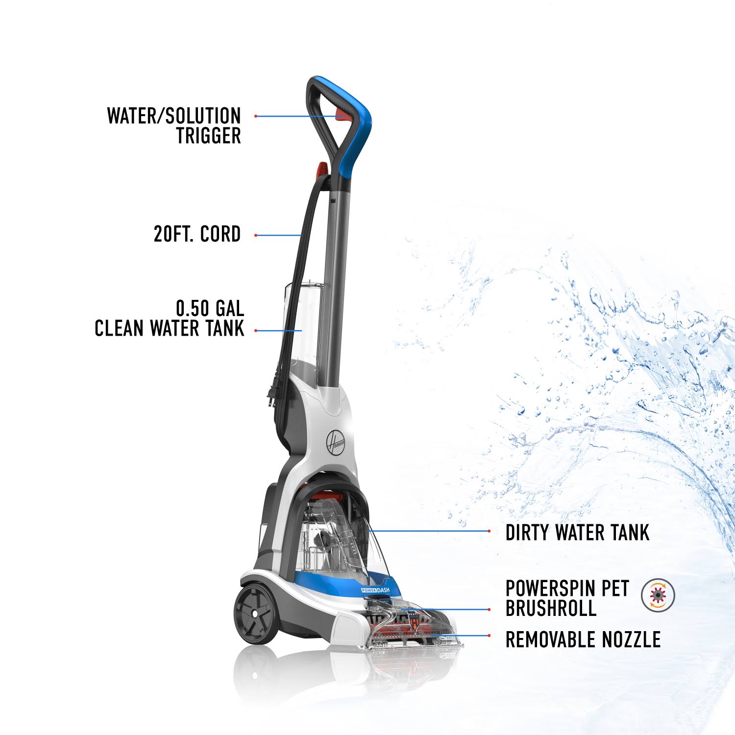 Hoover FH50710 PowerDash Pet Compact Carpet Cleaner