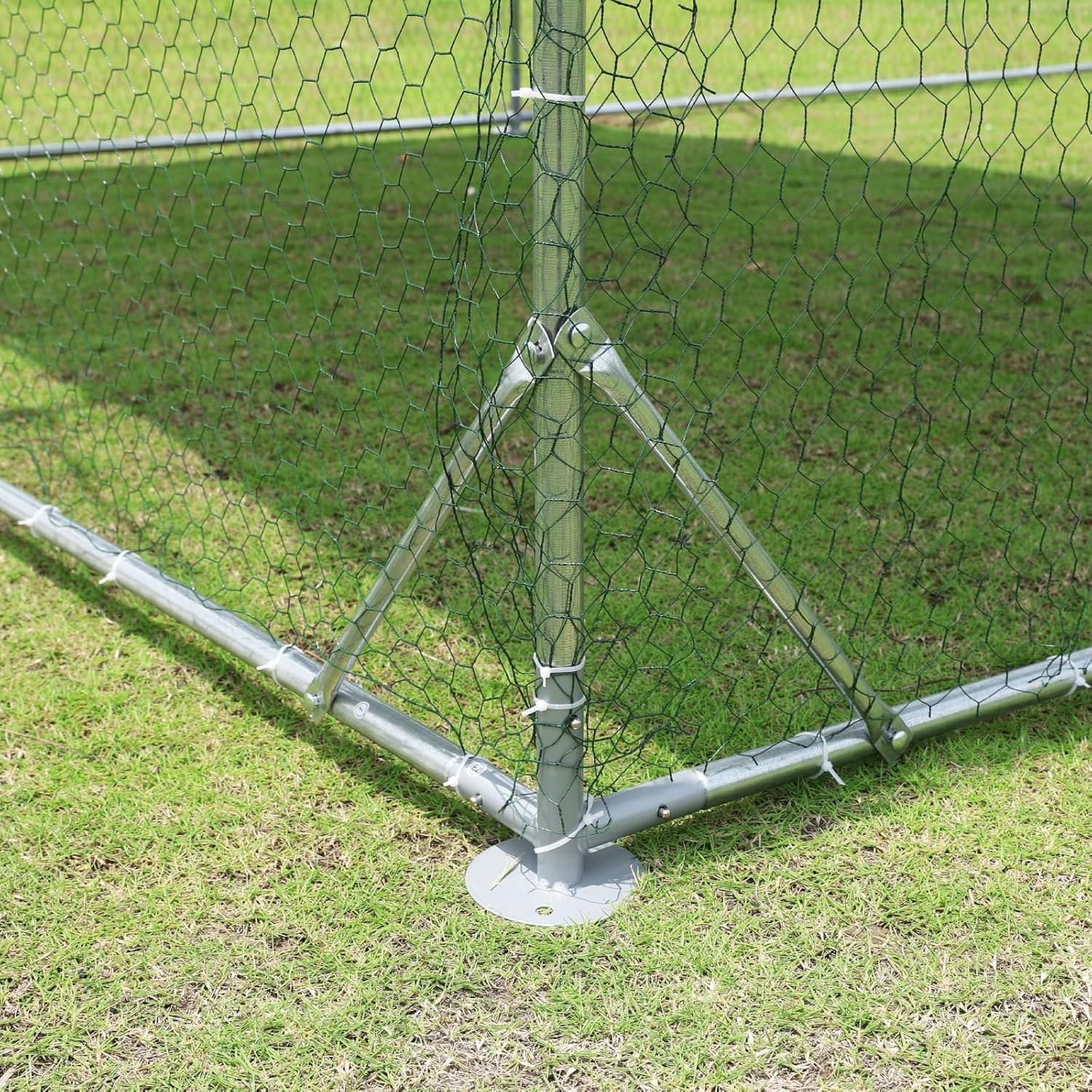 Large Metal Chicken Coop Walk-in Poultry Cage Chicken Run Pen Dog Kennel Duck House with Waterproof and Anti-Ultraviolet Cover for Outdoor Farm Use(9.2'W x 12.5'L x 6.5'H)