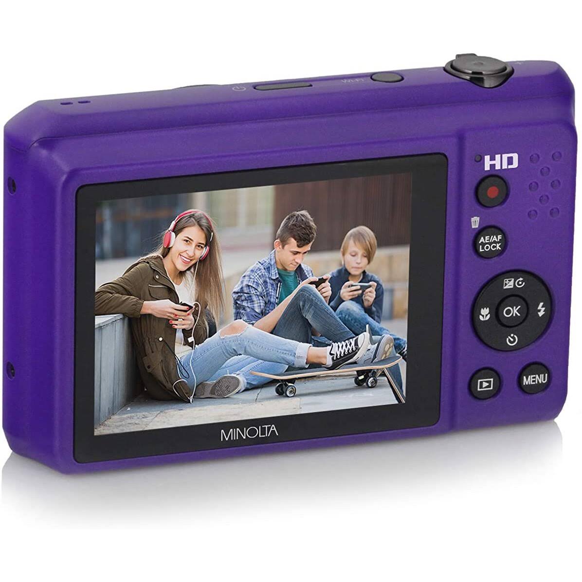 Minolta MN12Z-P 20.0-Megapixel HD Wi-Fi Digital Camera (Purple)
