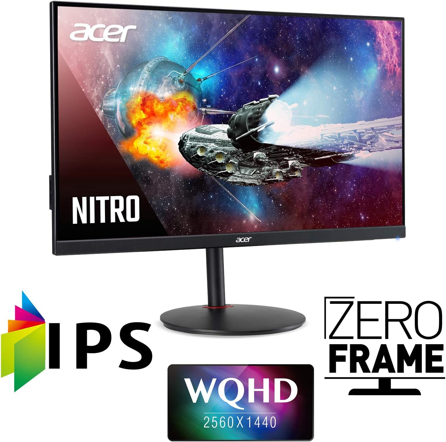 Acer Nitro XV272U Pbmiiprzx 27" WQHD (2560 x 1440) IPS G-SYNC Compatible Monitor, 144Hz, 1ms VRB, VESA Certified DisplayHDR400, DCI-P3, Delta E