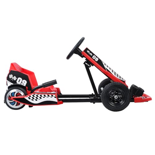 Go Kart for Kids, 36V Electric Go Kart, 350W Kids GoKart, 16MPH 4 Level Adjustable Length DriftKart, Drift/Sports Mode, for Kid Ages 8-12 Shipping from US (Red)