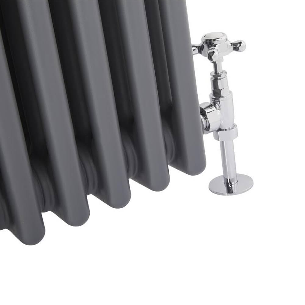 Hudson Reed Regent - Cast Iron Hot Water Radiator - 24x22 x 30x22 - Horizontal European Design - Anthracite NAHBAT12