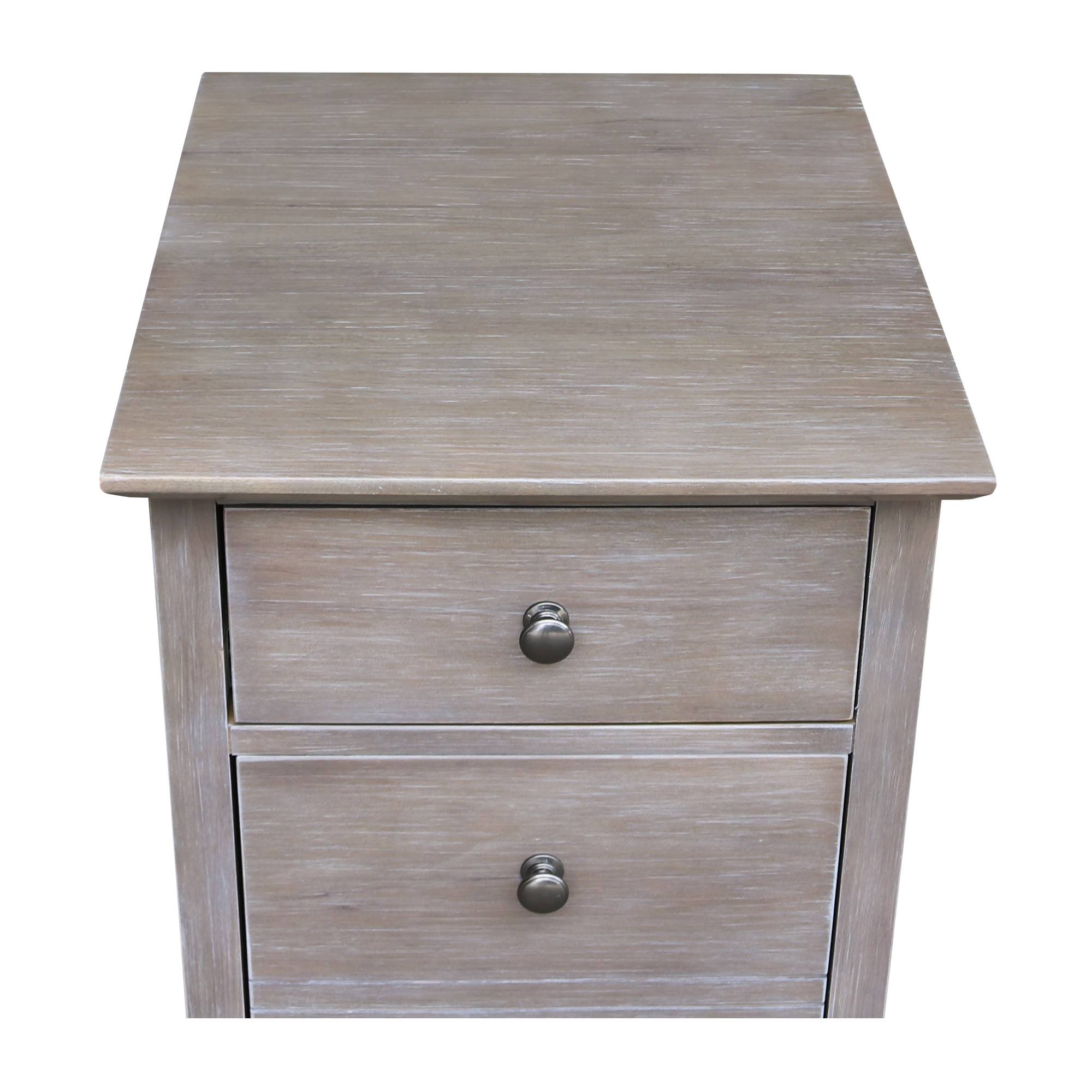 International Concepts Two Drawer File Cabinet, Washed Gray Taupe