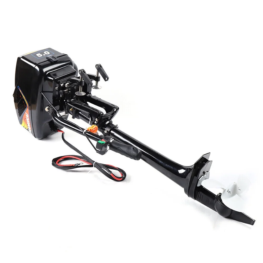 HANGKAI Electric Outboard Motor 1200W  Pure Copper Core Brushless Motor Fishing Boat Engine Long Shaft 48V Omni-directional Rotary Joystick W/ 90° Rotatable Bracket Fishing Boat Trolling
