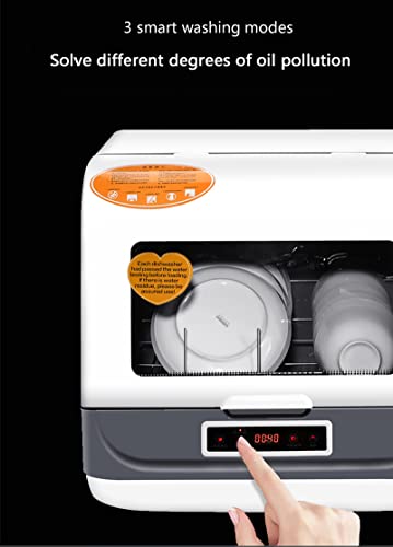 Portable Countertop Dishwasher, Mini Dishwasher with 5L Built-in Water Tank, 5-Program System, 360° Spray for Home, RV, Apartment