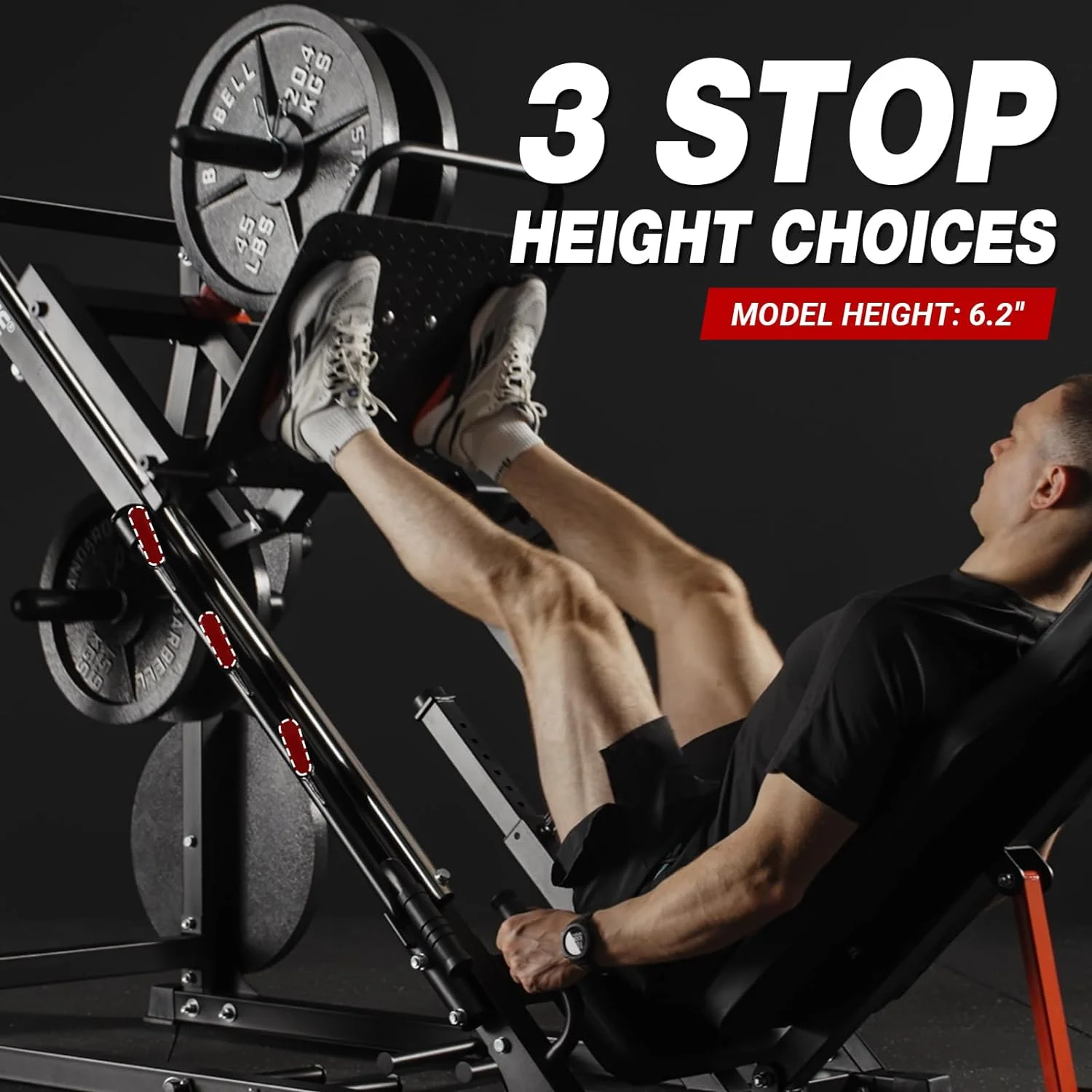 syedee Leg Press Machine with Calf Block, 1500LBS Weight Capacity Adjustable Leg Machine with Resistance Band Pegs and Plate Storages, Workout Equipment for Strength Training