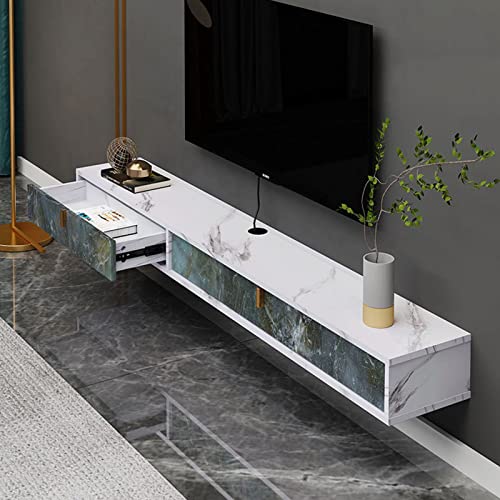 Floating TV Stand Cabinet Wall Mounted Tv Unit Wall Mounted Media Console,Floating Tv Stand Component Shelf,Set-Top Box Shelf,for Living Room Bedroom Apartment