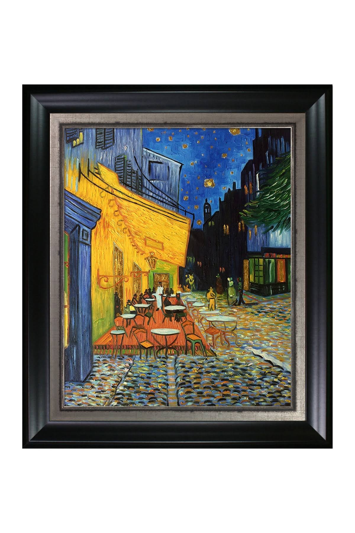La Pastiche Vincent Van Gogh &Cafe Terrace at Night& (Luxury Line) Hand Painted Framed Oil Reproduction on Canvas