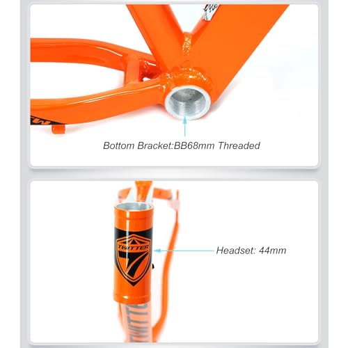 Mountain Bike Frame 27.5er 29er Aluminum Alloy Hardtail Frame 15/17/19” Disc Brake QR 135mm BB 68mm Internal Routing XC Off-Road Adult Bike Frame(Color:Orange,Size:27.5/29"*17")