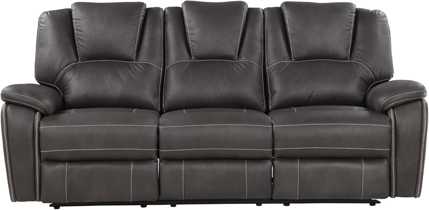 Pieces Set, Manual Chair, Reclining Loveseat and 3-Seat Sofa for Living Room, Bedroom Furniture, Office(Charcoal,1+2+3)