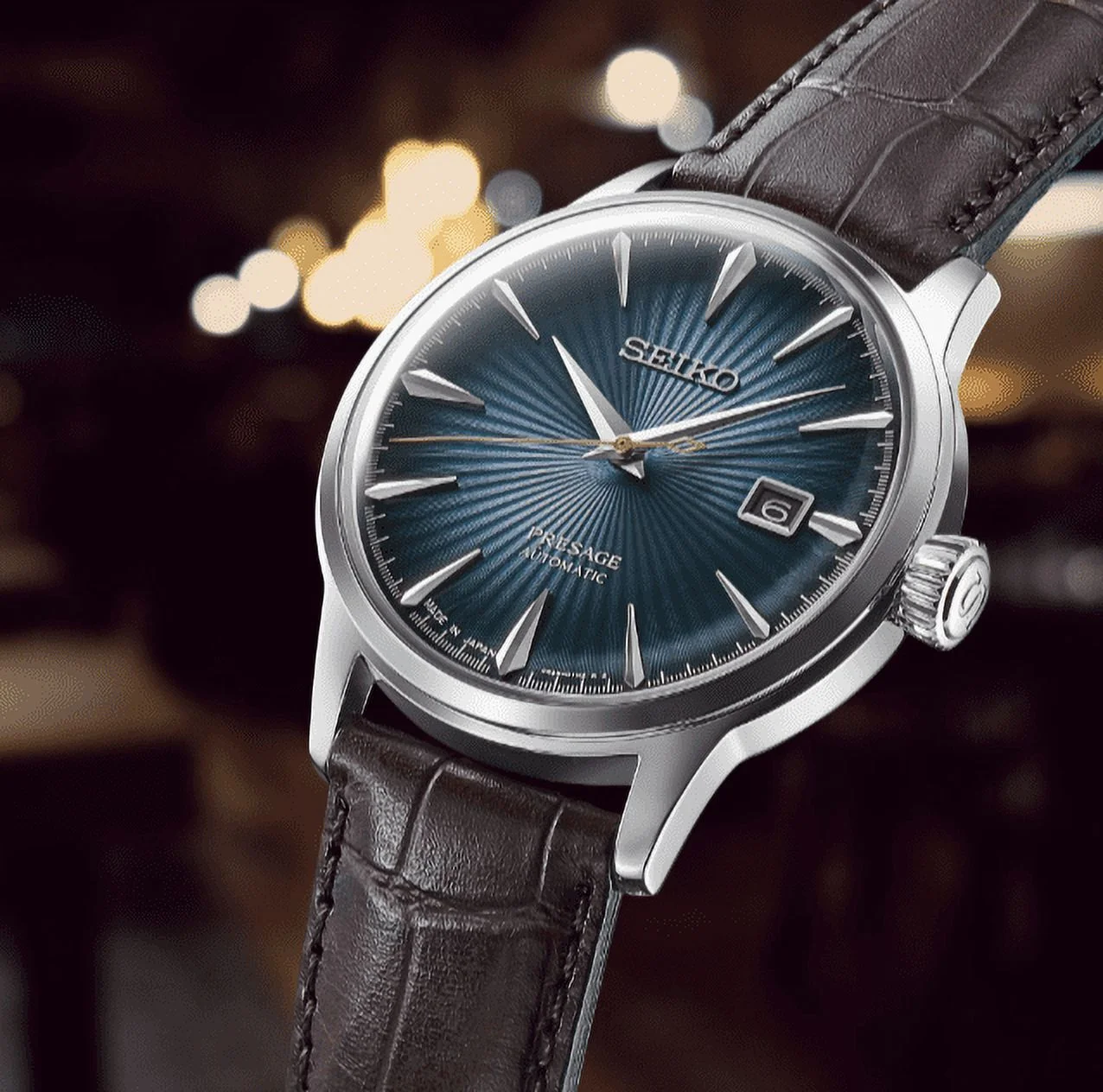 Seiko Presage Cocktail Time SRPK15 Gradated Blue Dial 5 ATM Water Resistant 40.5mm Automatic Men's Watch