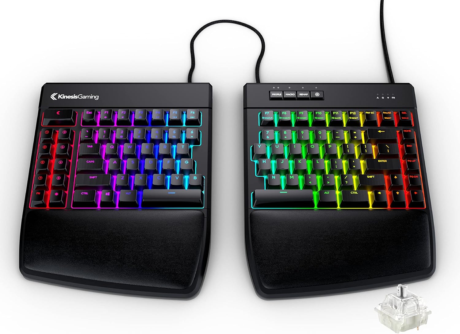KINESIS Gaming Freestyle Edge RGB Split Mechanical Keyboard (MX Red)