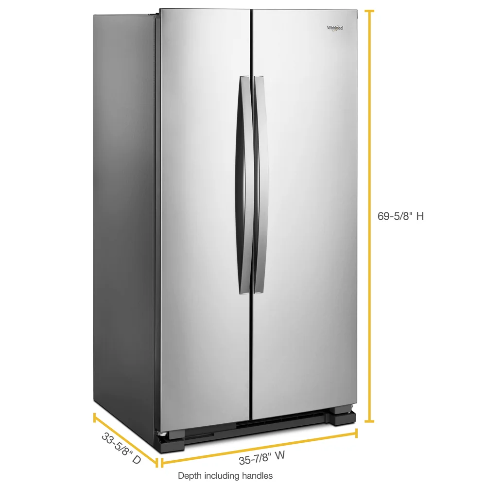 Whirlpool Wrs315snh 36 Wide 25.1 Cu. Ft. Side By Side Refrigerator - Stainless Steel