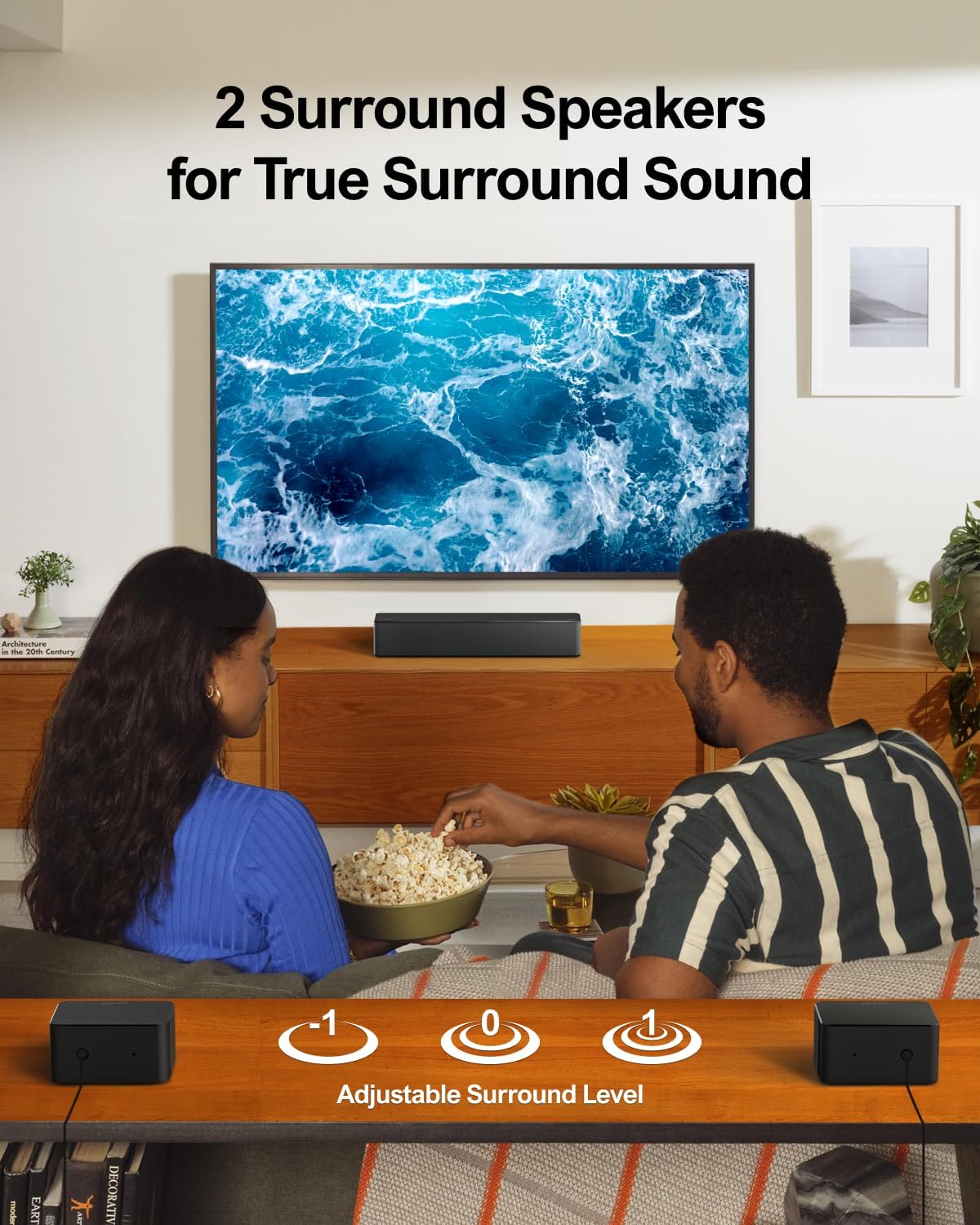 ULTIMEA 5.1 Sound Bar Compatible with Dolby Atmos, Peak Power 410W, Sound Bar for Smart TV with Subwoofer, 3D Surround Sound System for TV, Surround and Bass Adjustable Home Theater, Poseidon D60
