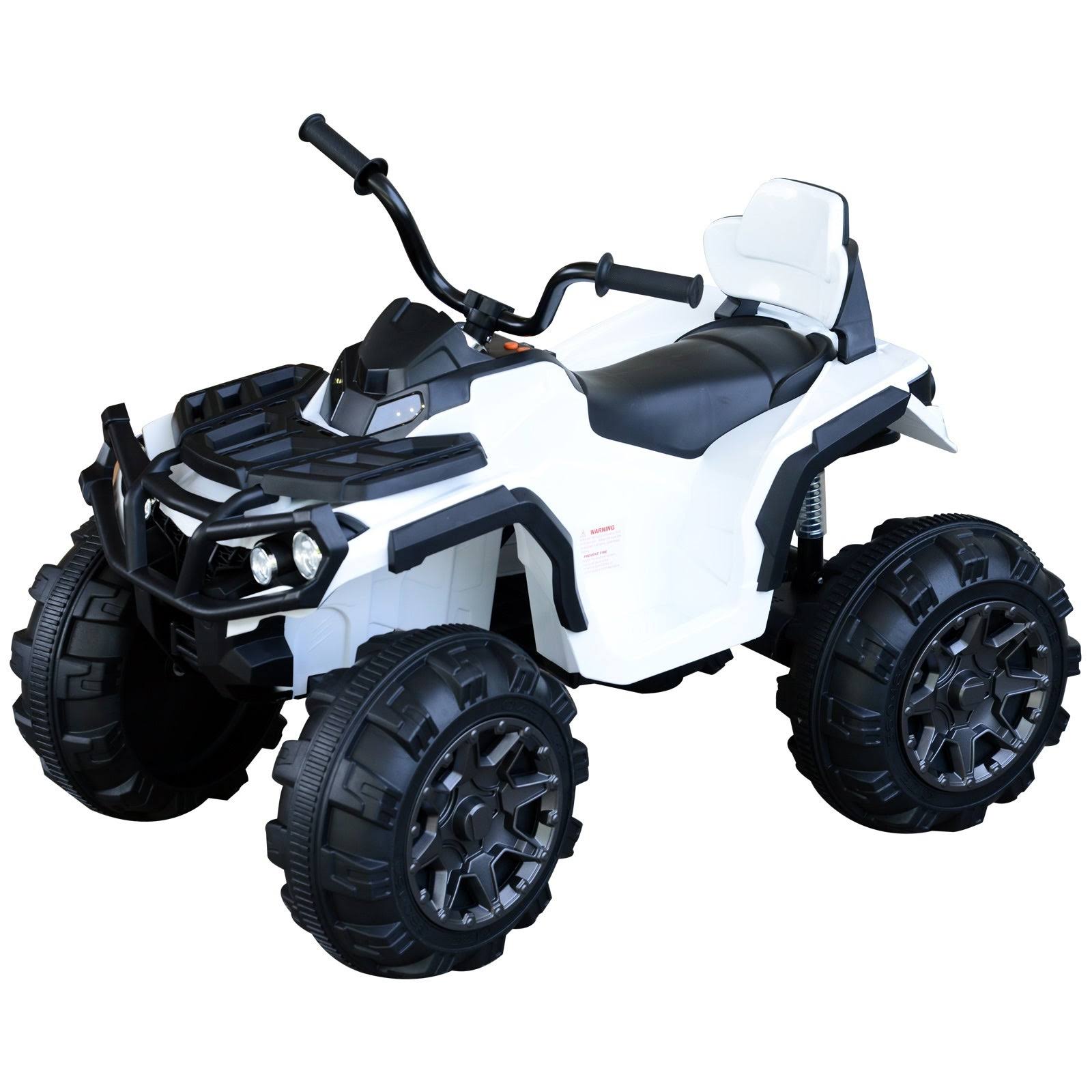 Aosom Kids Ride-On Four Wheeler ATV Car with Real Working Headlights, Music/Radio Player, u0026 Smooth SUSPENSION, Red