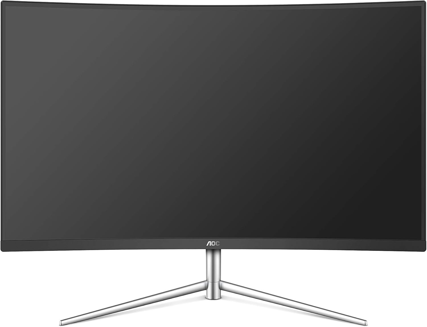 AOC C32V1Q 31.5" Full HD 1920x1080 Monitor, Curved VA Panel, 4ms 75Hz, Frameless, HDMI/DisplayPort/VGA, Flickerfree, Low Blue Mode, VESA, Black