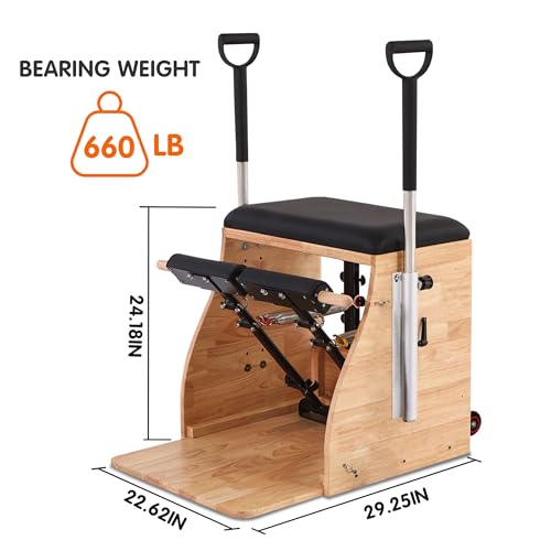 Pilates Chair,Pilates Reformer Machine for Home,Stability Pilates Pro Chair Equipment,Yoga Pilates Fitness Trainer