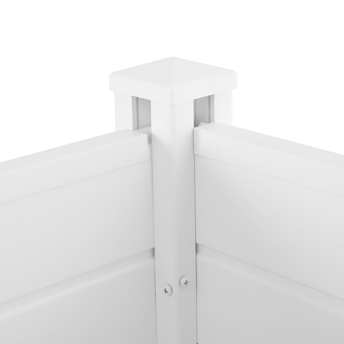 50 "W x 50 "H Fence Screen Kit, Vinyl Enclosure Outdoor with Metal Stake, Privacy Screen Panels, Perfect to Conceal Air Conditioners Trash Bins, White (2 Panels)