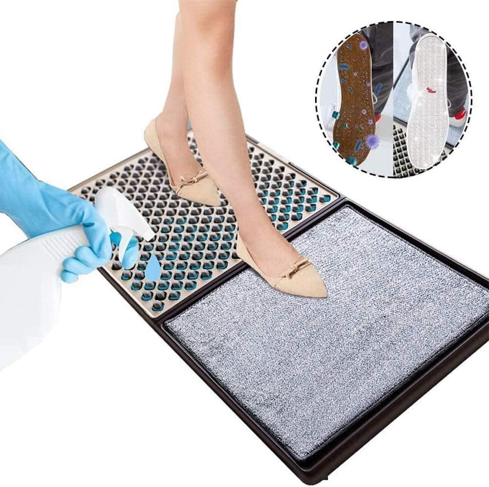 Non Slip Shoe Soles Disinfecting Floor Mat, Automatic Cleaning Household Foot Pads, Indoor Outdoor Rubber Easy Clean Sole Doormat, Carpet and Door Mats, Shoe Sole Cleaner, Washabl Footbath Mat