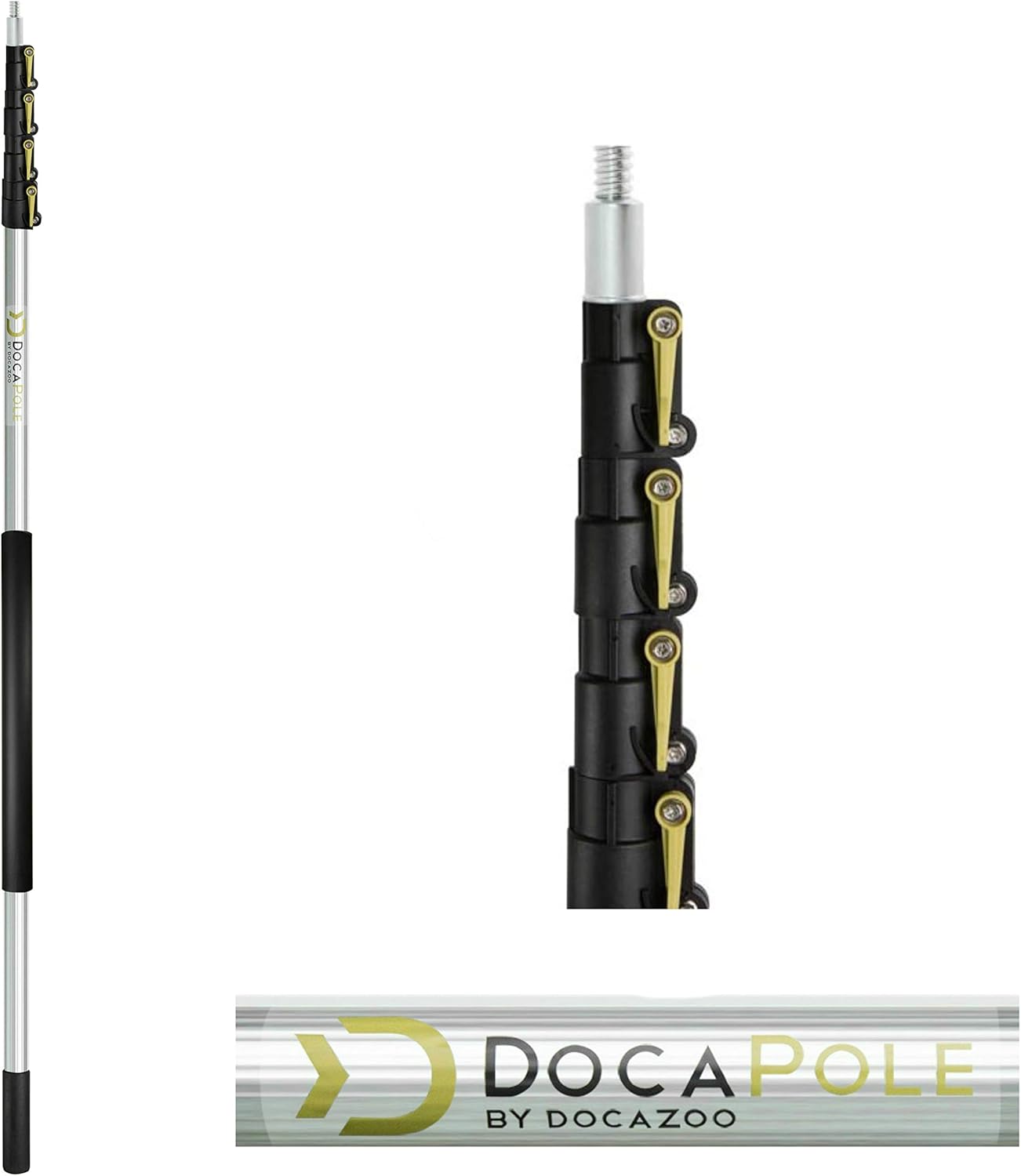 DocaPole 7-30 Foot Telescoping Extension Pole + GoSaw Attachment Pruning Pole Saw; Extendable Limb Saw and Trimmer For Tree Pruning on Branches Less than 2" Diameter; Includes Feather Duster