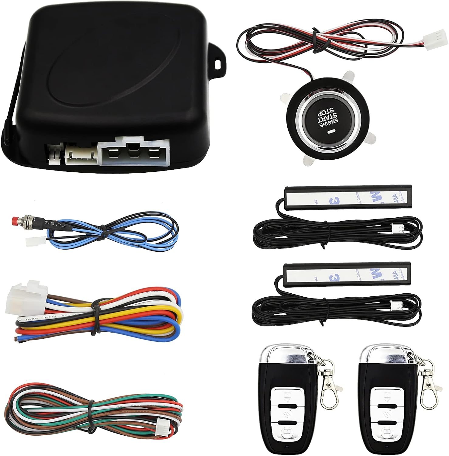 3T6B Passive Keyless Entry System for Toyota Only, PKE Engine Starter Push Button Vehicles Start/Stop Kit Safe Lock with 2 Smart Key Pack of 2