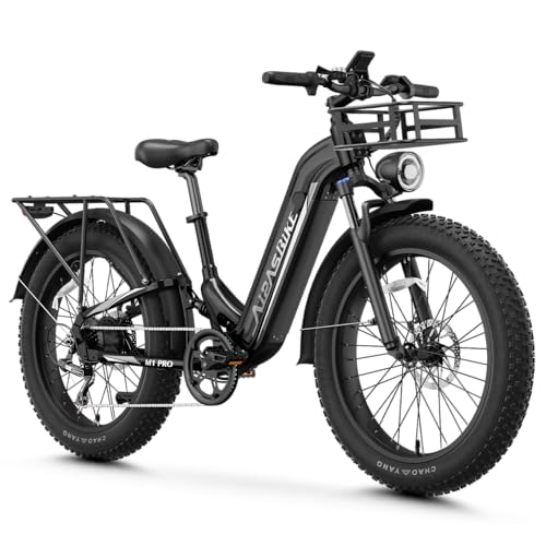 M1 Pro Electric Bike, 1800W Peak Motor Electric Bike for Adults, 48V 17.5Ah, 26'' x 4.0'' Fat Tire Electric Mountain Bike, Ebike with 85 Miles, 36MPH, 7 Speed 110Nm and Dual Suspension
