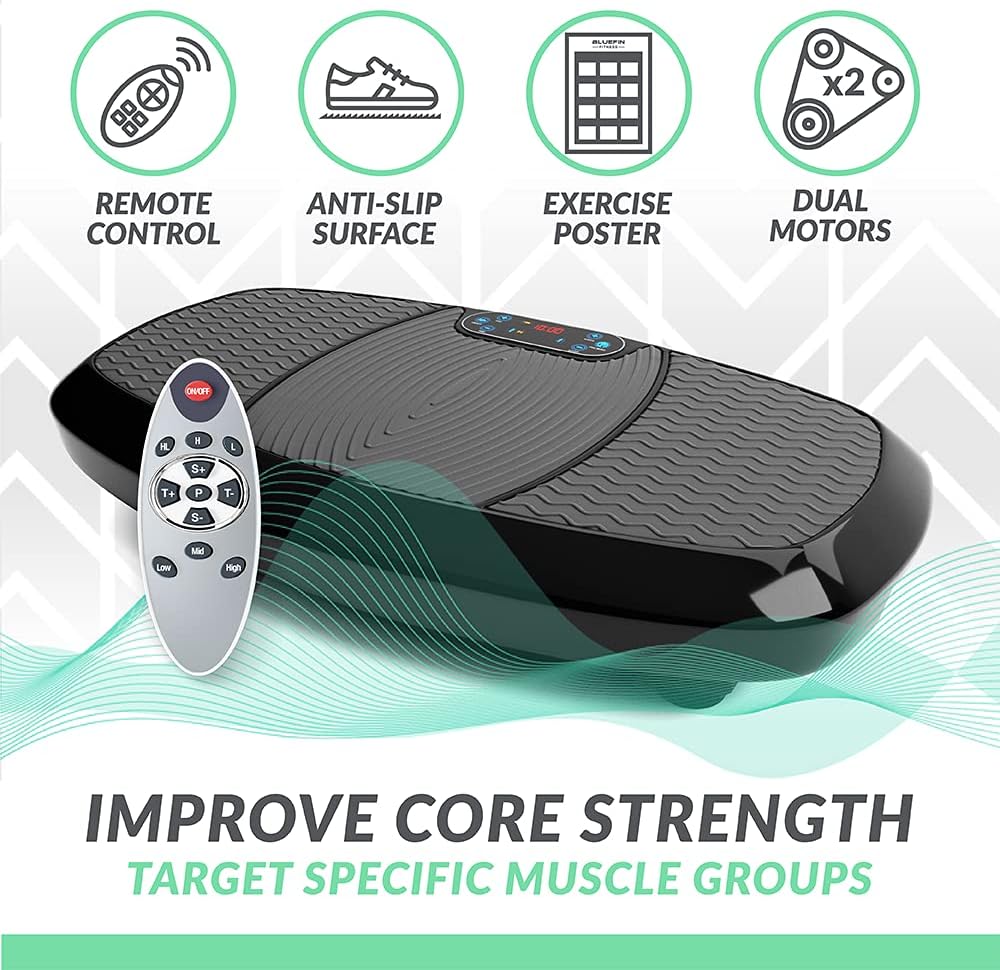 Bluefin Fitness Dual Motor 3D Vibration Platform | Oscillation, Vibration + 3D Motion | Huge Anti-Slip Surface | Bluetooth Speakers | Ultimate Fat Loss | Unique Design | Get Fit at Home