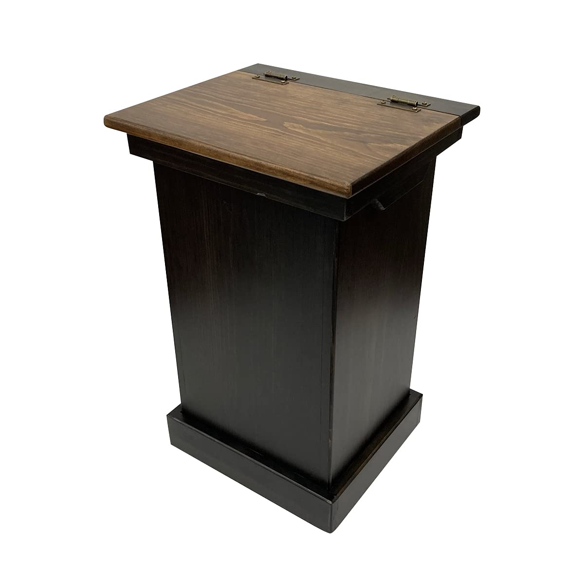 Wooden Lift Top Trash Can Cabinet, Handmade Solid Wood Hideaway Trash Holder (Cherry)