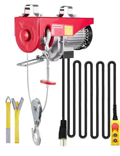 Happybuy 880 LBS Lift Electric Hoist, 110V Electric Hoist, Remote Control Electric Winch Overhead Crane Lift Electric Wire Hoist for Factories, Warehouses and Goods Lifting