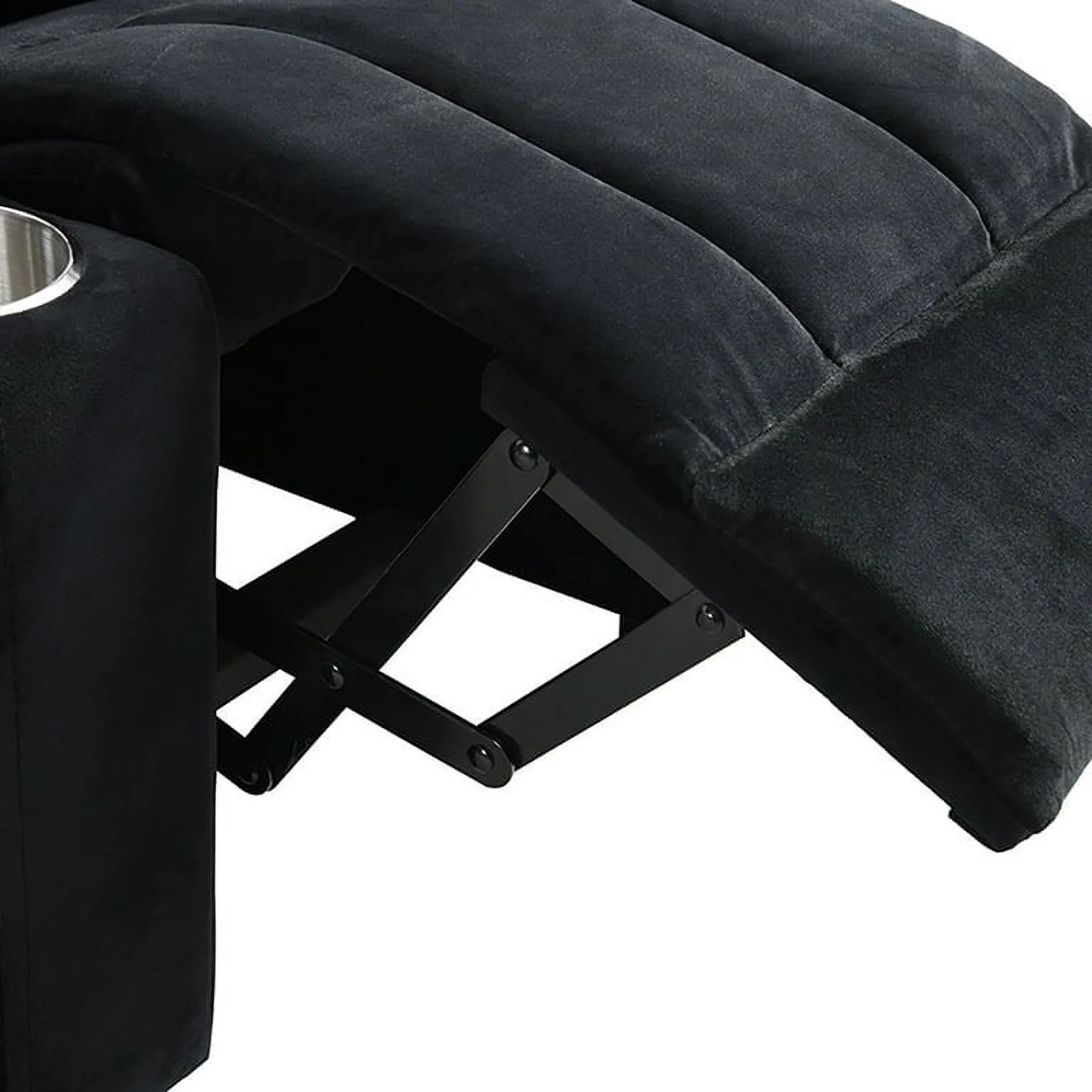 Kids Recliner Chair Upholstered Couch with Two Cup Holder, Footrest, Backrest, Toddlers Velvet Recliner with Headrest and Footrest