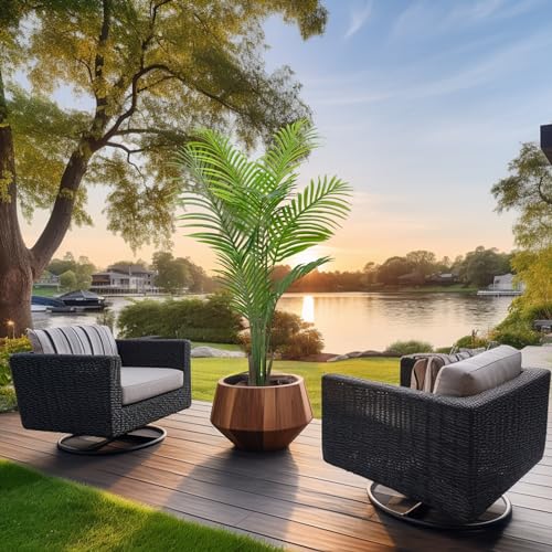AnTing Artificial Areca Palm Plant Faux Tropical Tree 6FT, Fake Palm Tree Indoor Decor with 15Trunks for Home Office Garden Hotel Decor Gift（2pack）