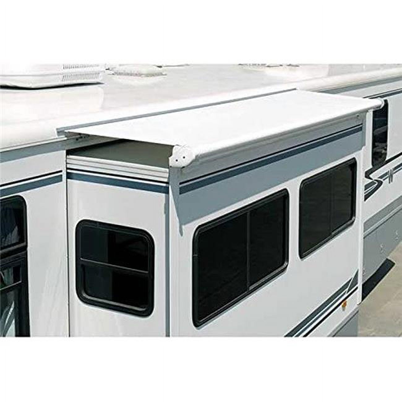 181 in. RV Slide-Out Awning with Full Case & Wind Deflector, White