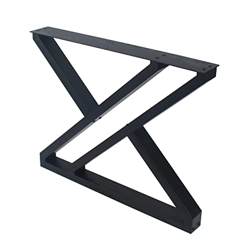 Metal Table Legs 28 Inch Heavy Duty Z Shape Metal Desk Legs Set of 2,28” Height 35” Wide Industrial Table Legs,Black Table Legs,Modern Table Legs,Console Table Legs