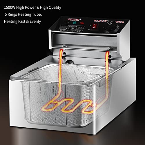 AGKTER Deep Fryer,Commercial Deep Fryer,Electric Deep Fryer with Bask