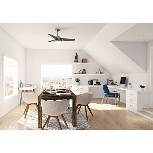 Hunter 50393 Sentinel Indoor Ceiling Fan with LED Light and Remote Control, 44", Brushed Slate Finish