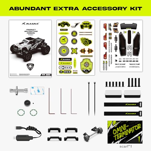 AMORIL 1/10 RTR Brushless Fast RC Cars for Adults,Max 50mph Hobby Electric Off-Road Monster Truck,Waterproof High Speed RC Car 4WD Remote Control Car with 3S Lipo,Green