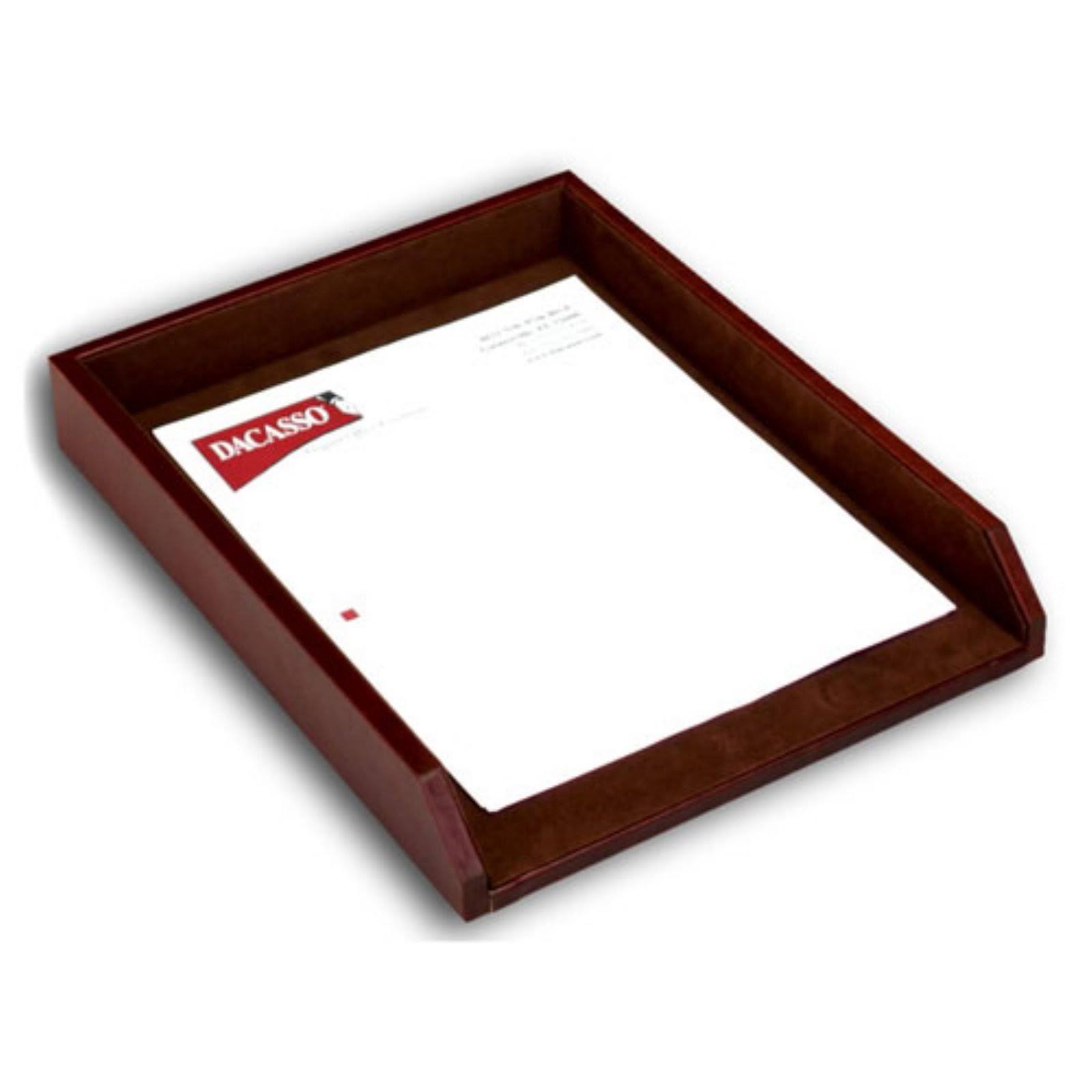 Dacasso Mocha Leather Letter Tray
