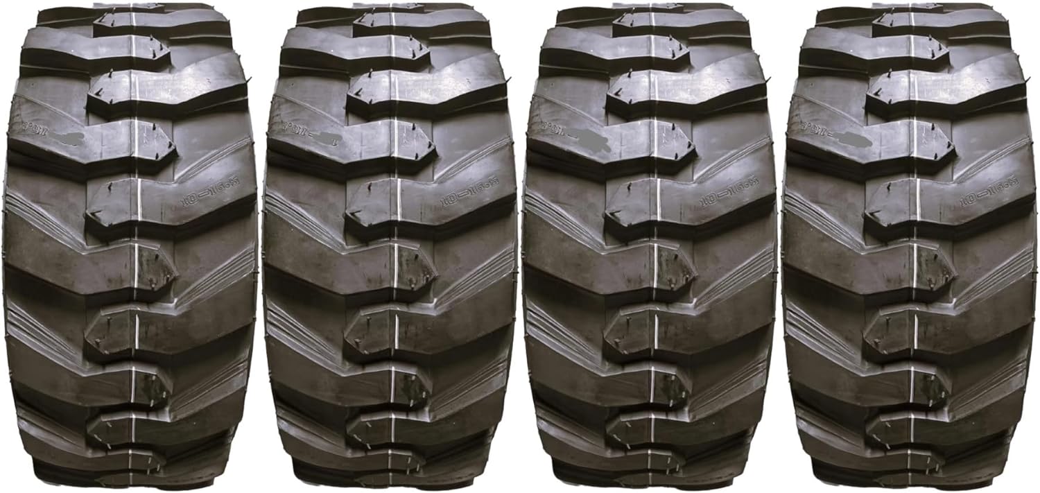 4 HORSESHOE 12-16.5 14PLY R-4 Skid Steer Tubeless Tires w/Extra Thick Rim-Guard Wall Super Heavy Duty H Load 12x16.5 305/70-16.5 NHS 12165 T168 SKS8 L2/G2