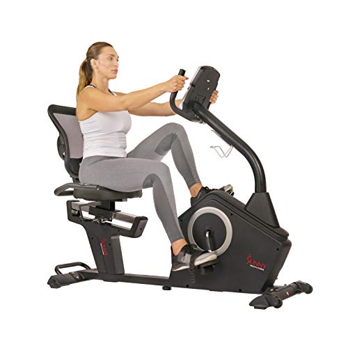 Sunny Health & Fitness Magnetic Resistance Recumbent Bike with Optional Exclusive SunnyFit™ App and Smart Bluetooth Connectivity