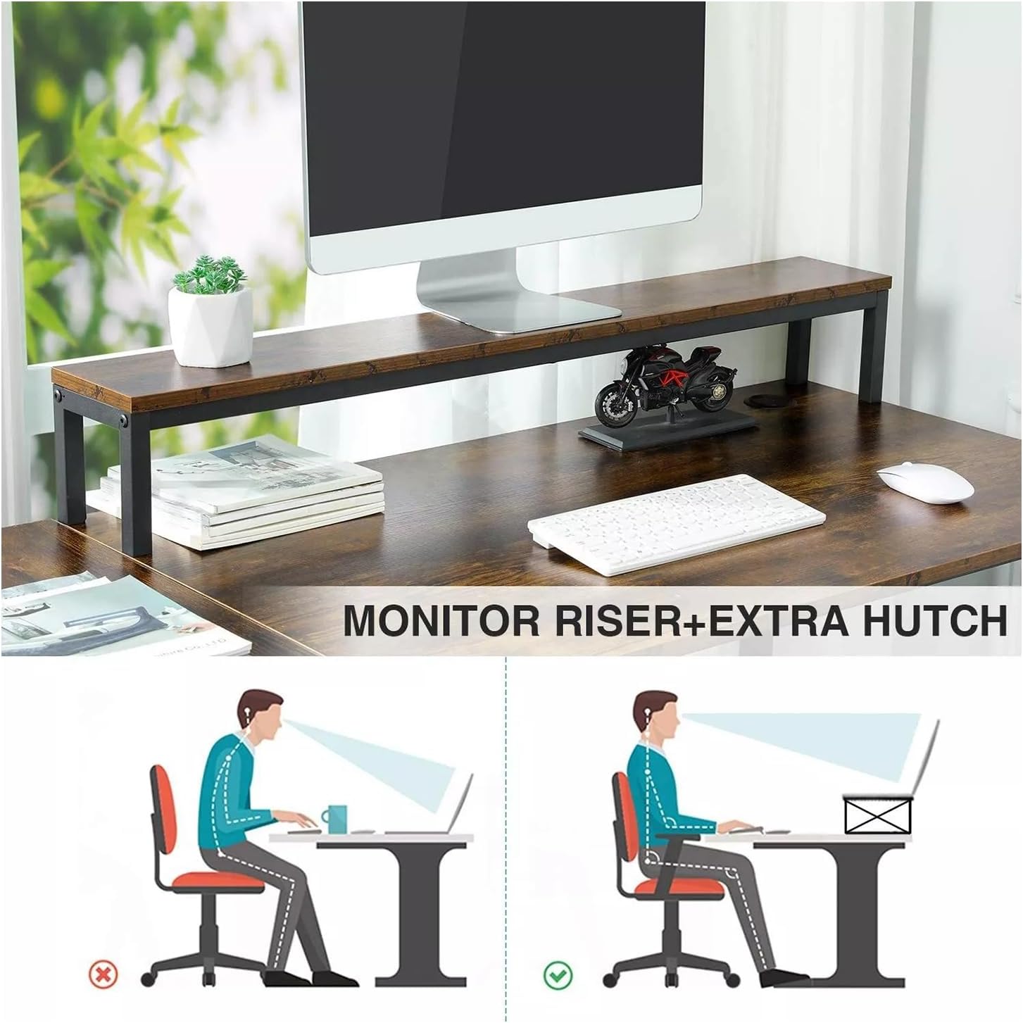 New Brown 95 Inches Home Office Desks Computer Gaming Desk Extra Long Double Desk for 2 Person RGB LED Lights Shelves Table Gamer Ergonomic Storage Shelf Home Office Wood Modern 94.5"L x 39"W x 30"H