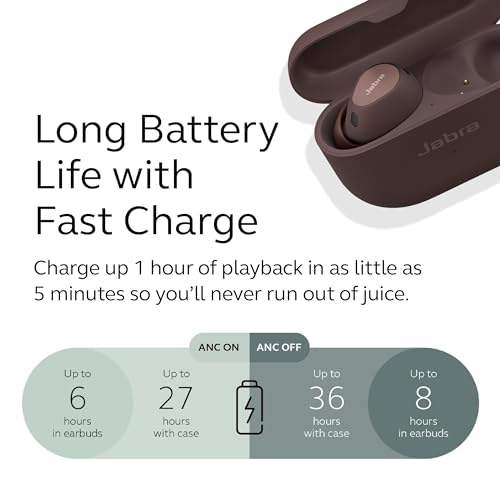 Jabra Elite 8 Active - Best, Most Advanced HearThrough Sports Wireless Bluetooth Earbuds - Comfortable Secure Fit, Military Grade Durability, Active Noise Cancellation, Dolby Surround Sound - Caramel