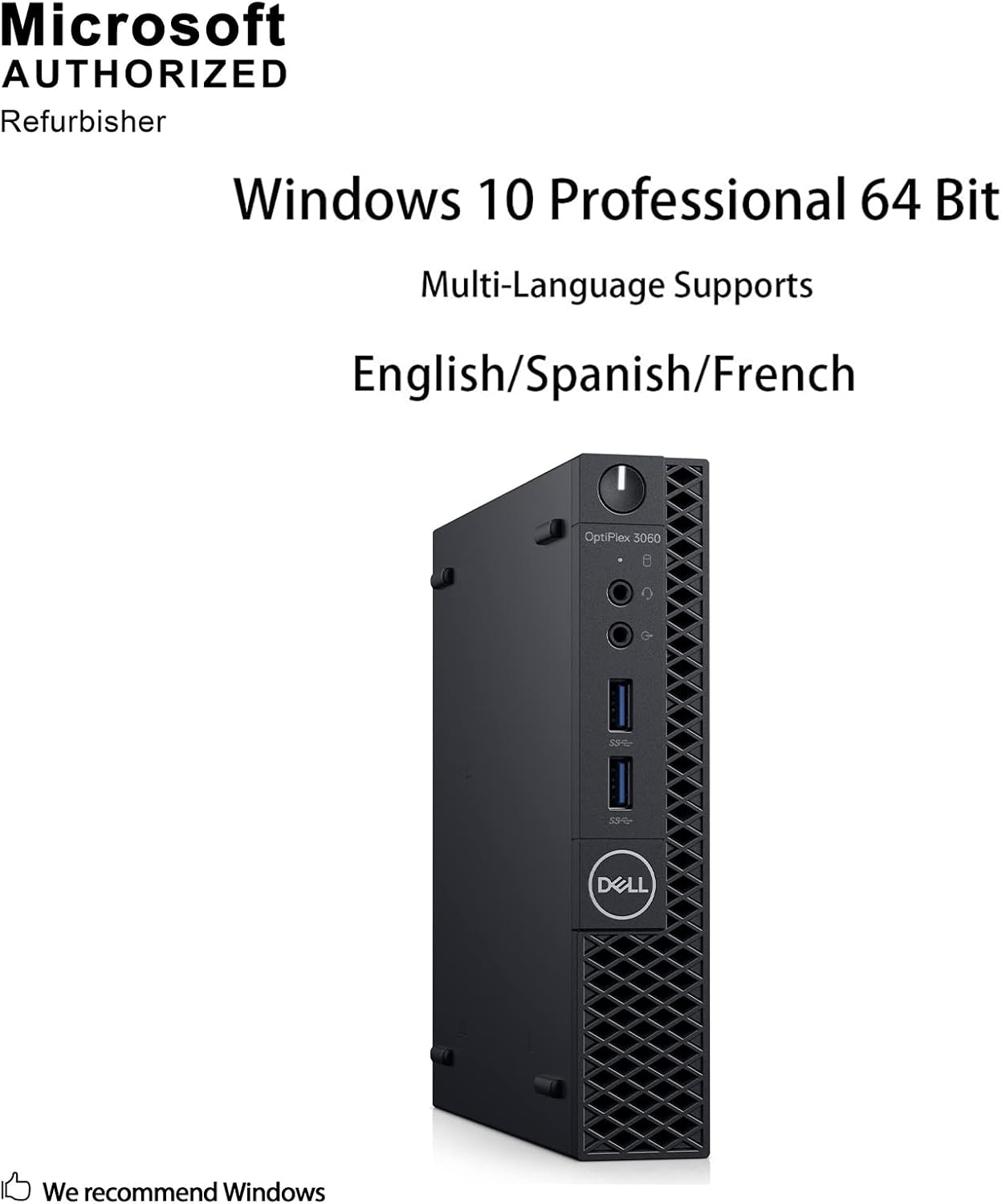 Dell OP3060MFFXKF5K OptiPlex 3060 XKF5K Micro PC with Intel Core i5-8500T 2.1 GHz Hexa-core, 8GB RAM, 256GB SSD, Windows 10 Pro 64-bit (Renewed)