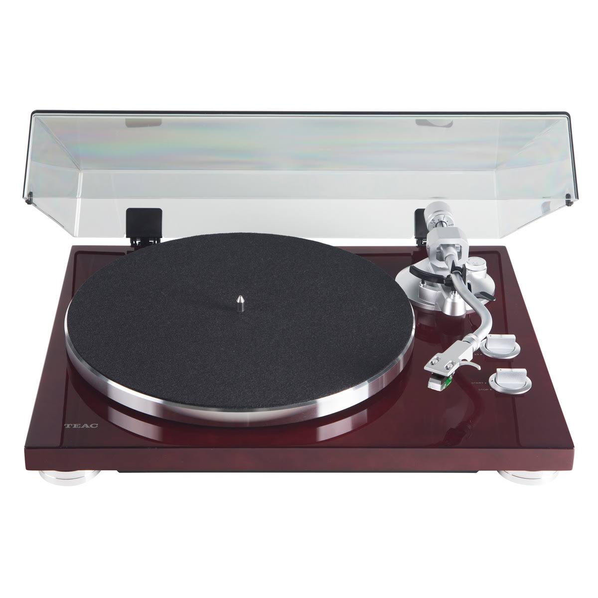 Teac Tn-400s Belt-Driven Turntable with S-Shaped Tonearm (Gloss Cherry)